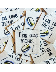 Set of 6 woven labels - You've got a stain Pistachio