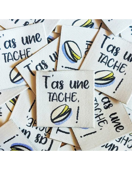 Set of 6 woven labels - You've got a stain Pistachio