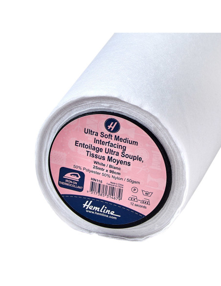White medium fusible non-woven interfacing