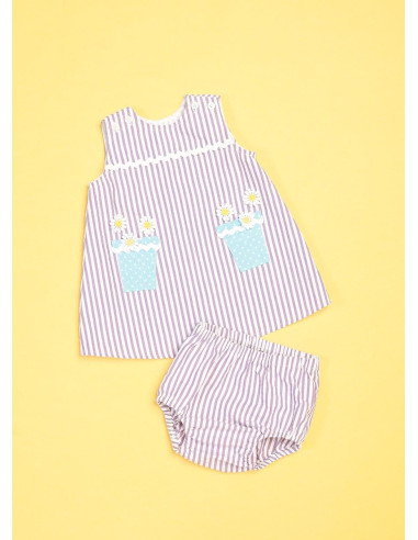 Overall, dress, and diaper cover pattern for babies - Butterick 6905
