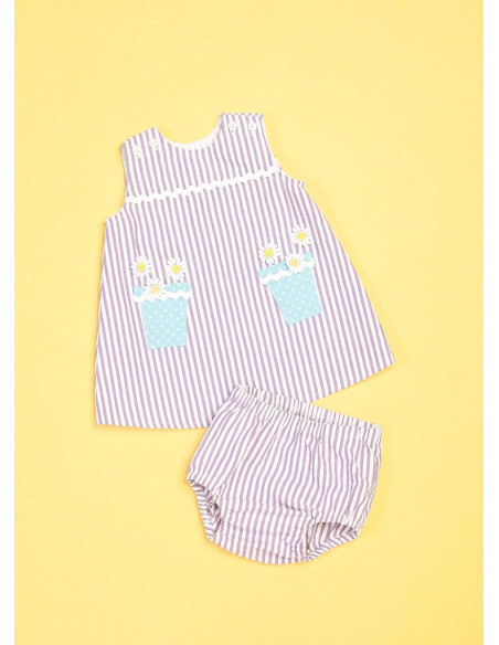 Overall, dress, and diaper cover pattern for babies - Butterick 6905