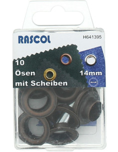 Box of 10 eyelets 14 mm with Rascol setting tool - Copper
