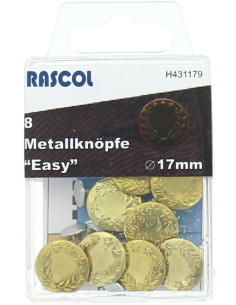Box of 8 jean buttons 17mm Rascol - Gold laurels