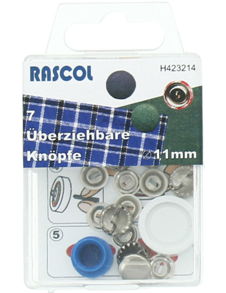 Box of 7 buttons to cover with Rascol tool - 11 mm