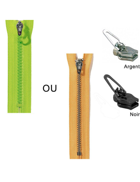 ZlideOn 3B clip-on replacement slider for zipper with plastic or metal teeth
