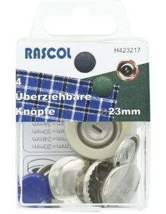 Box of 4 buttons to cover with Rascol tool - 23 mm