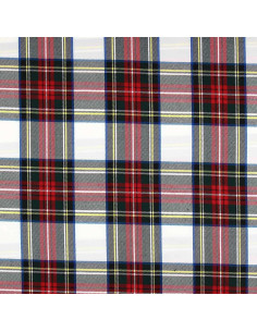 Scottish tartan fabric - Red, green, yellow, and beige 2