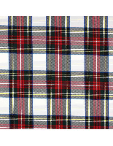 Scottish tartan fabric - Red, green, yellow, and beige