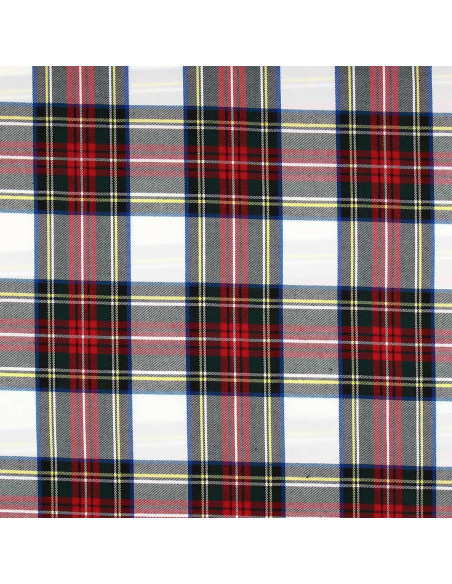 Scottish tartan fabric - Red, green, yellow, and beige