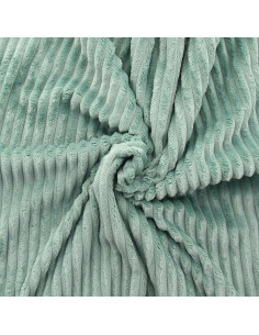 Sage green wide ribbed minky fabric