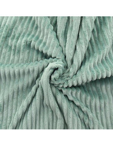 Sage green wide ribbed minky fabric