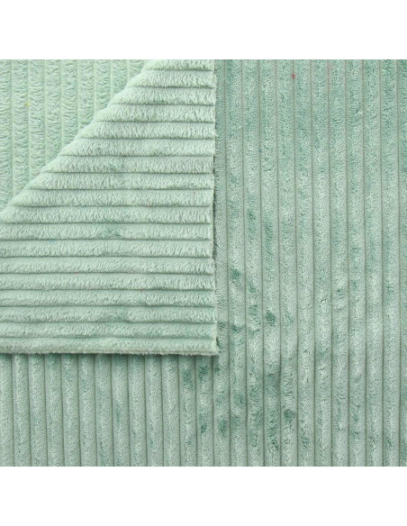 Sage green wide ribbed minky fabric