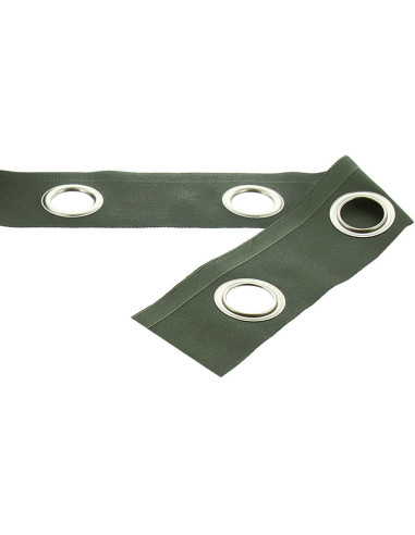 Matte silver eyelet tape - Sage green