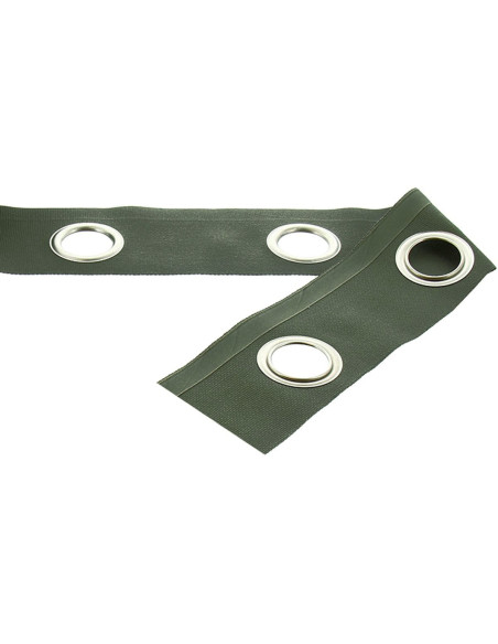 Matte silver eyelet tape - Sage green