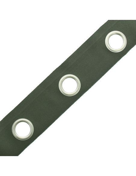 Matte silver eyelet tape - Sage green