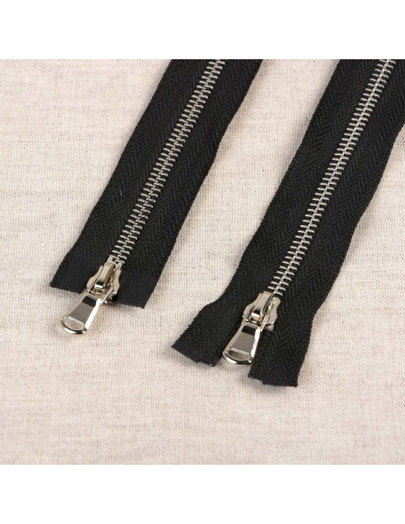 Metal closure separable zipper - Silver
