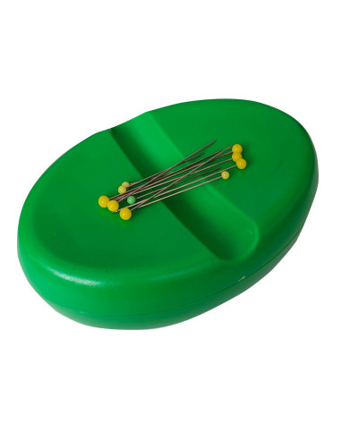 Magnetic pin cushion for needles and pins