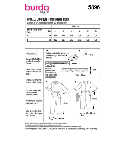 Jumpsuit pattern - Burda 5896