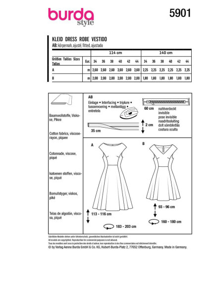 Dress pattern - Burda 5901