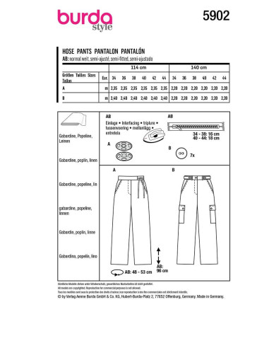 Pants pattern - Burda 5902