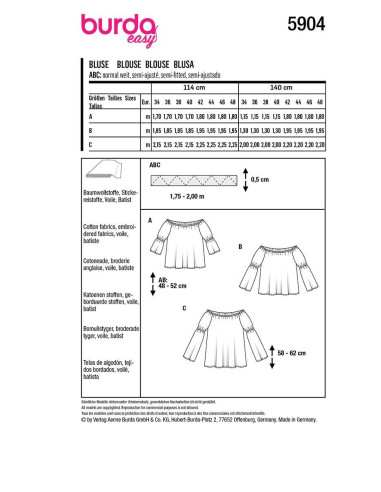 Blouse pattern - Burda 5904