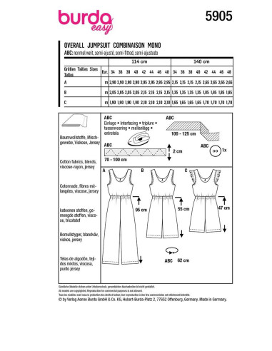 Pattern for jumpsuit - Burda 5905