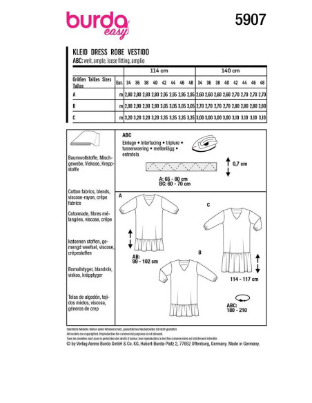 Dress pattern - Burda 5907