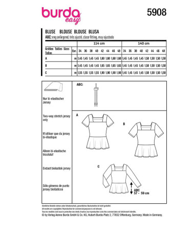 Blouse pattern - Burda 5908