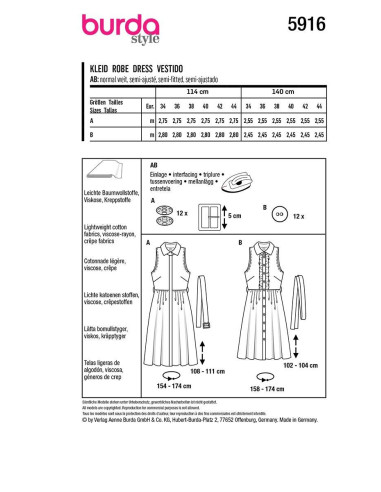 Dress pattern - Burda 5916