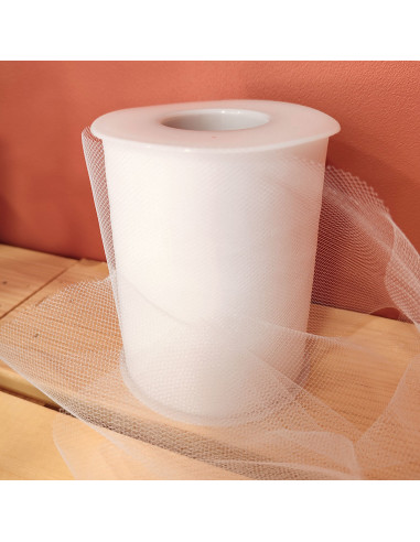 Tulle ribbon - White - 40-meter roll