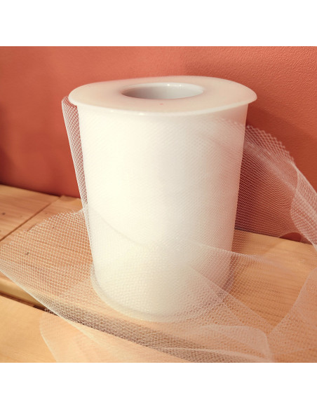 Tulle ribbon - Ecru - 40-meter roll