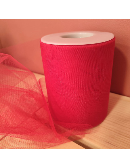 Tulle ribbon - Red - 40-meter roll