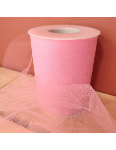 Tulle ribbon - Pink - 40-meter roll