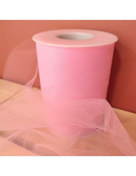 Tulle ribbon - Pink - 40-meter roll