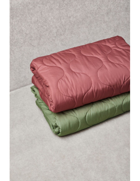 Water-repellent quilted fabric Wave - Rosewood
