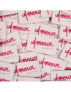 Set of 5 woven labels - Love always