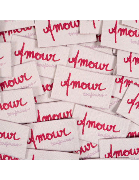 Set of 5 woven labels - Love always