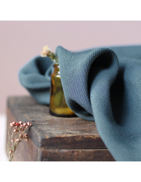 Moroccan Crepe Viscose Fabric Peacock - La Maison Naïve