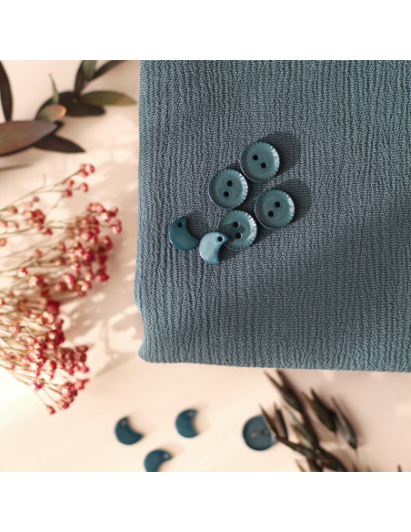 Moroccan Crepe Viscose Fabric Peacock - La Maison Naïve