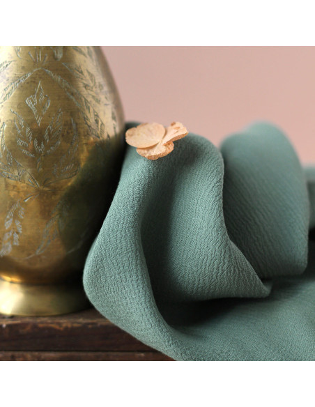 Moroccan crepe fabric in laurel viscose - La Maison Naïve