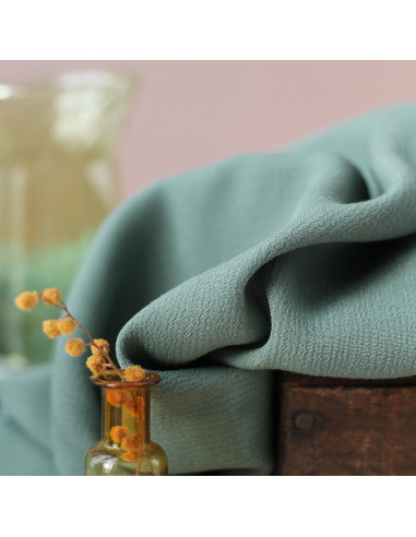 Moroccan crepe fabric in laurel viscose - La Maison Naïve
