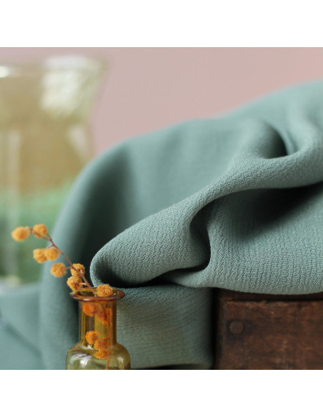 Moroccan crepe fabric in laurel viscose - La Maison Naïve