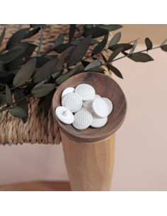 Braided button on stand 15 mm - Off White