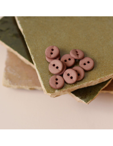 10 mm two-hole button - Sienna