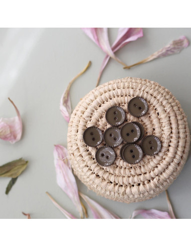 12 mm flanged button - Olive