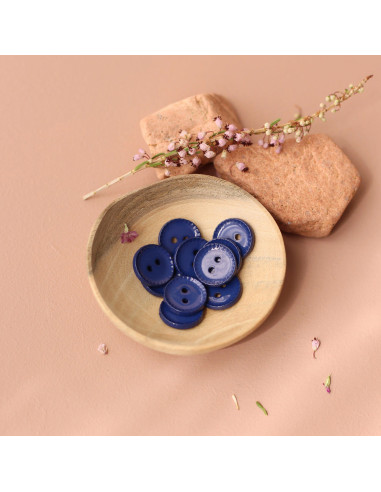 12 mm flanged button - Indigo