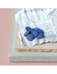 15 mm freestanding braided button - Indigo