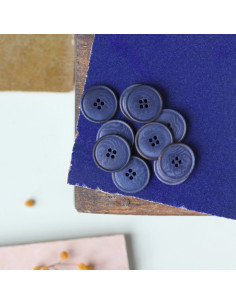Corozo button with fine edge 20 mm - Indigo