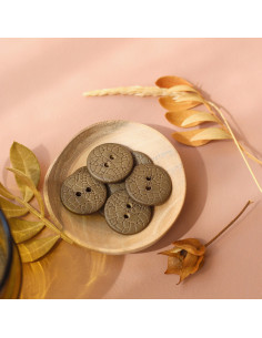 18 mm two-hole cracked button - Olive