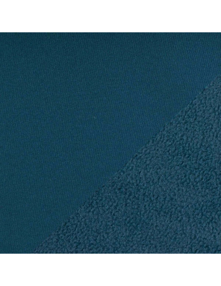 Water-repellent softshell fabric with microfleece backing - Denim blue